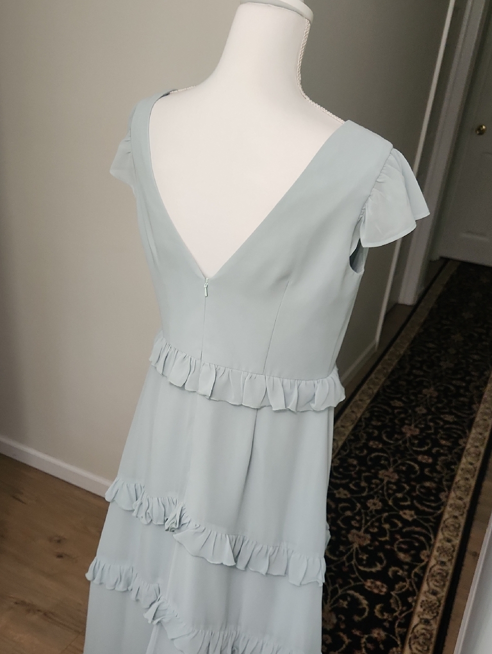 Revelry Amelia Dress Size 14 Sage Green Chiffon Long Formal Maxi Bridesmaid - Picture 9 of 17